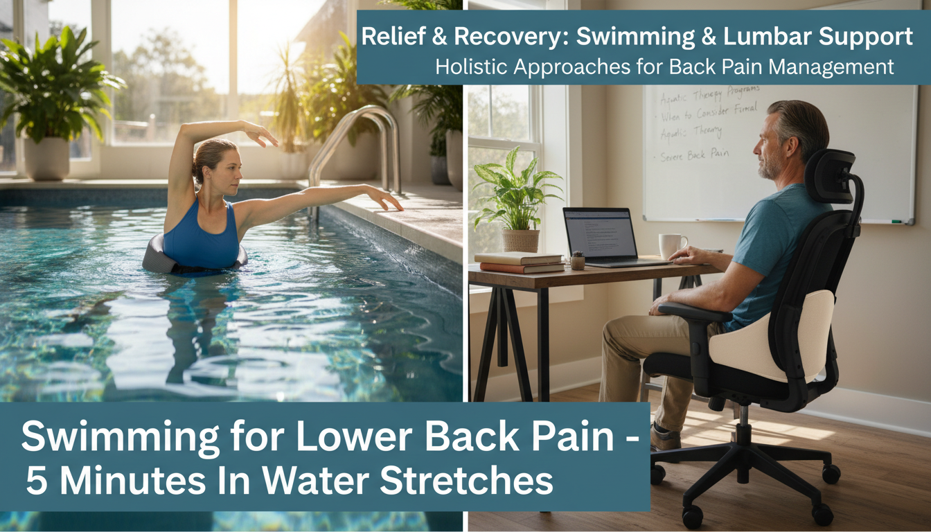 Person using lumbar support pillow in office chair