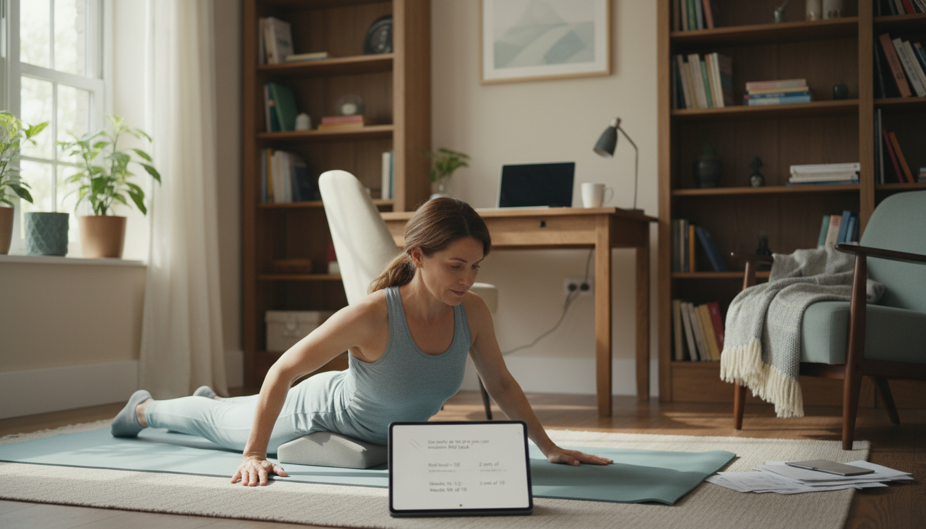 Person using lumbar support pillow in office chair