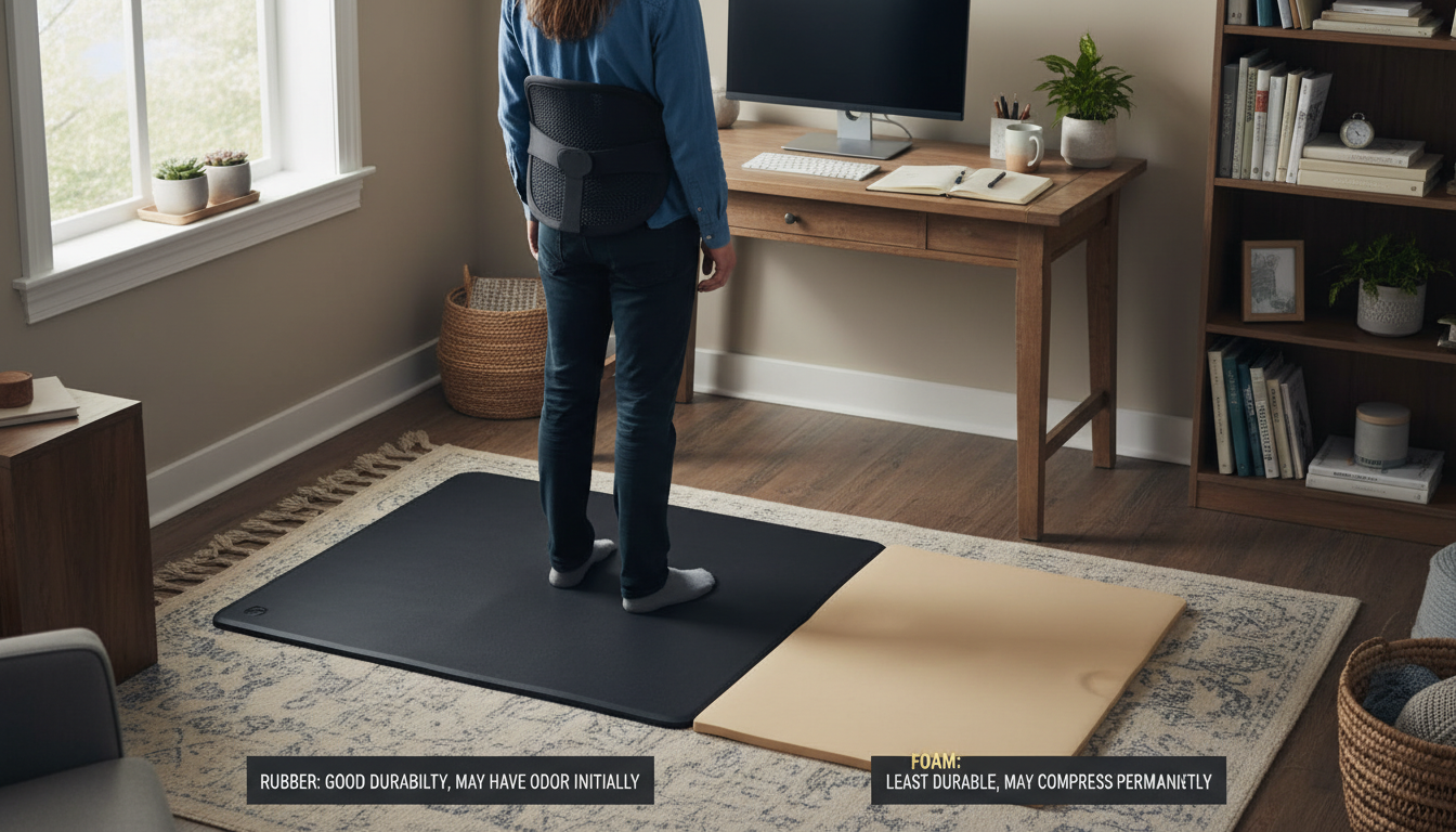 Person using lumbar support pillow in office chair