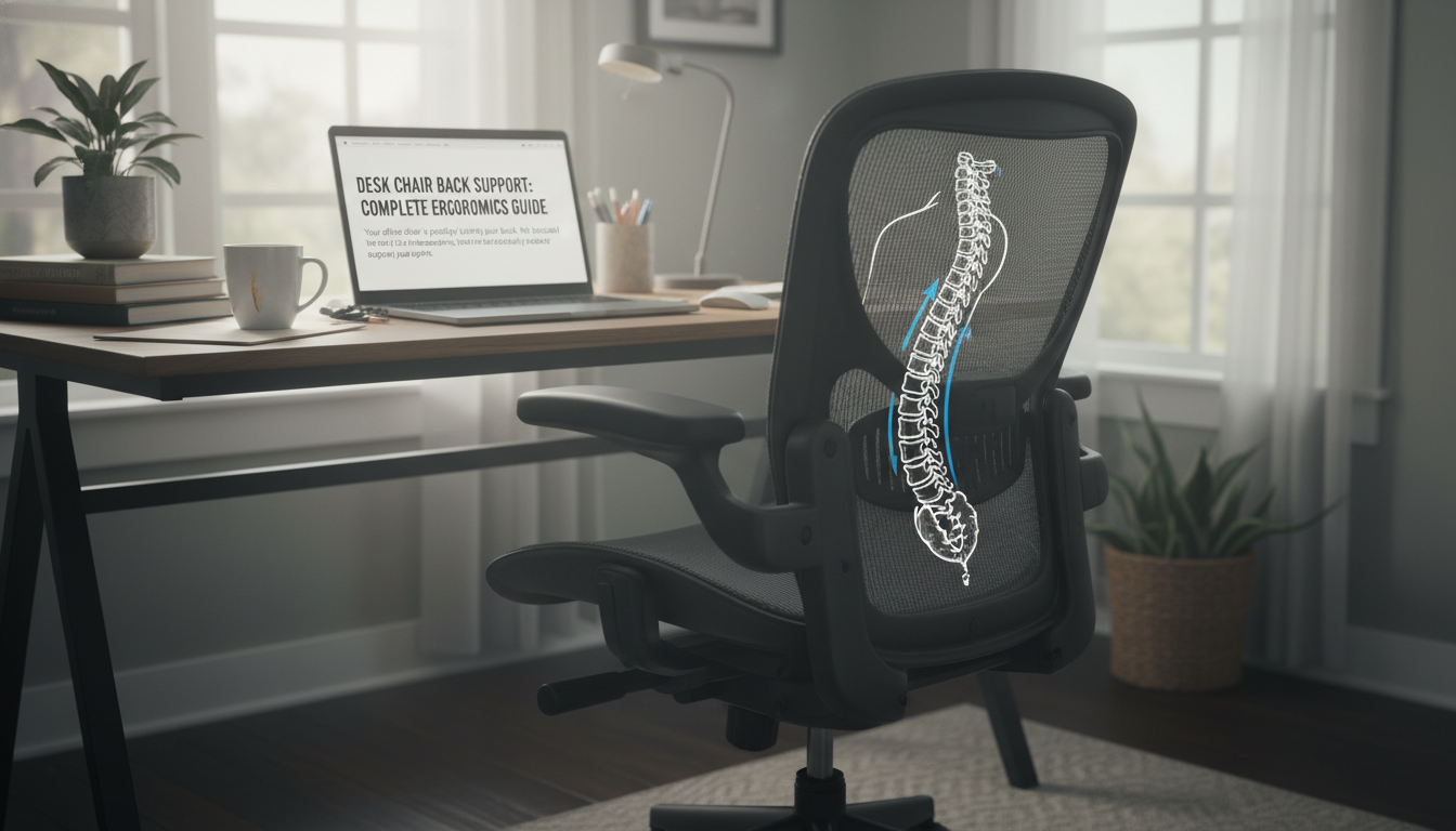 Desk chair back support - ergonomic lumbar pillow for office chairs